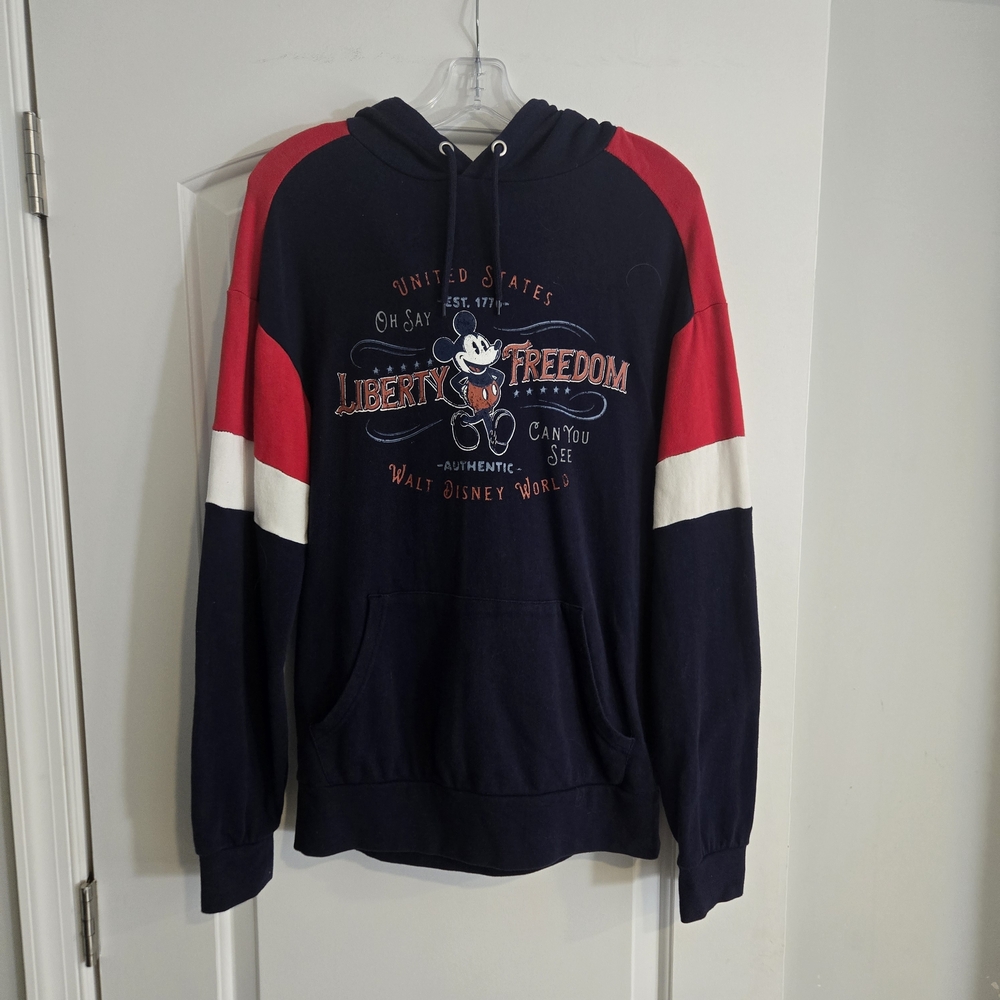 Disney World Resort Mickey Mouse Americana Liberty Pullover Hoodie Size Small